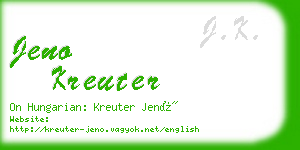 jeno kreuter business card